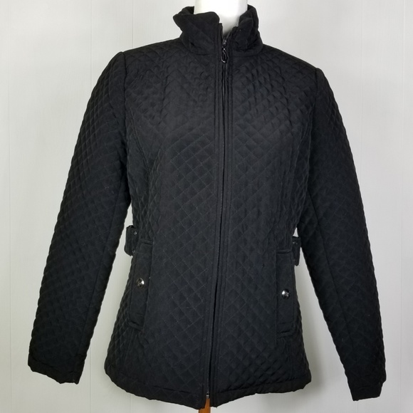 Gallery Black quilted jacket sz M - Picture 1 of 5